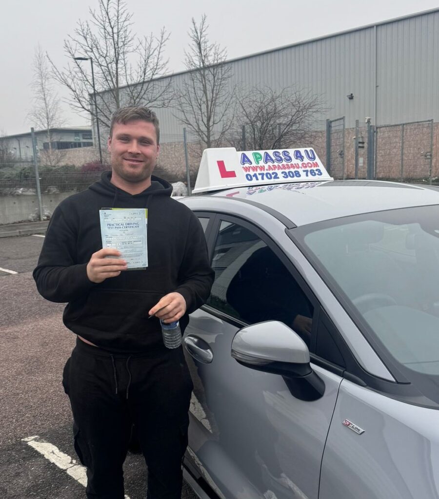 After a weeks intensive driving course in Basildon, Andrew Webster took his driving test on the last day and passed it 1st time