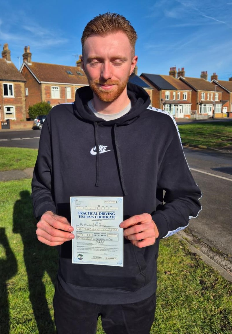 Charlie S passes his driving test in Clacton