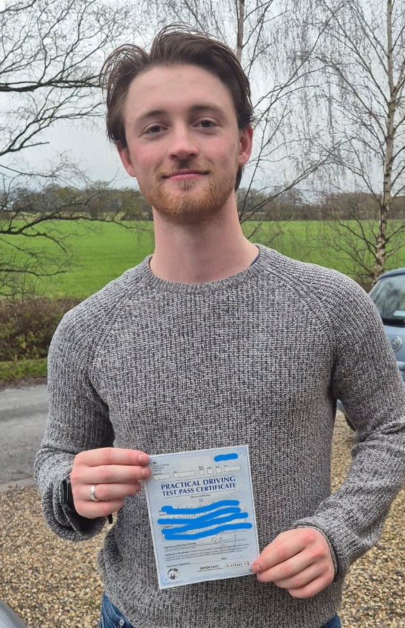 Finn passes his driving test in Chelmsford driving test centre